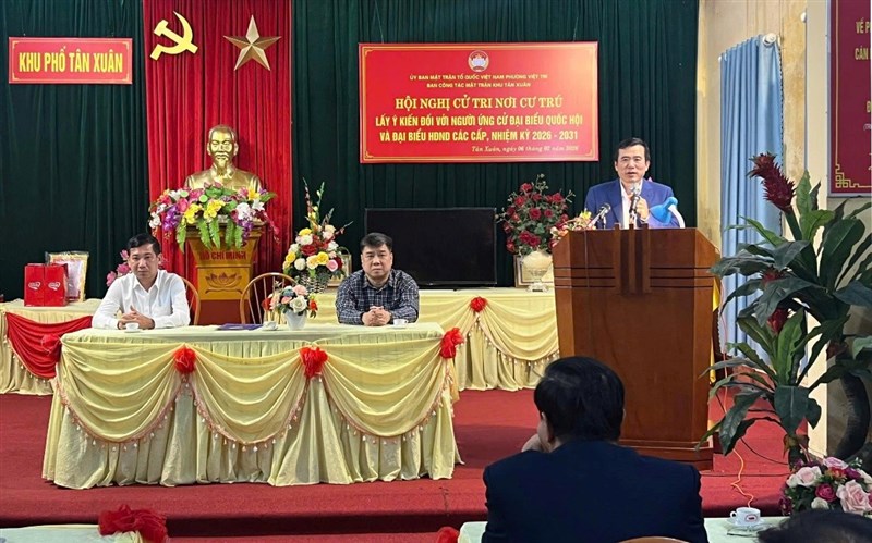 Ứng cử viên đại biểu HĐND tỉnh Nguyễn Minh Tường dự Hội nghị lấy ý kiến cử tri nơi cư trú đối với ứng cử viên đại biểu Quốc hội khóa XVI và đại biểu HĐND các cấp nhiệm kỳ 2026 - 2031