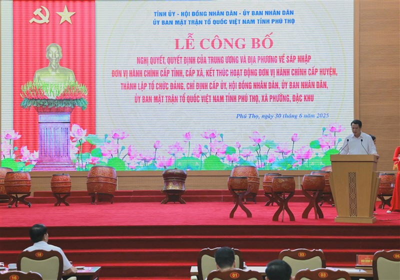 Tổng duyệt chương trình Lễ công bố nghị quyết, quyết định của Trung ương và địa phương về sáp nhập đơn vị hành chính các cấp