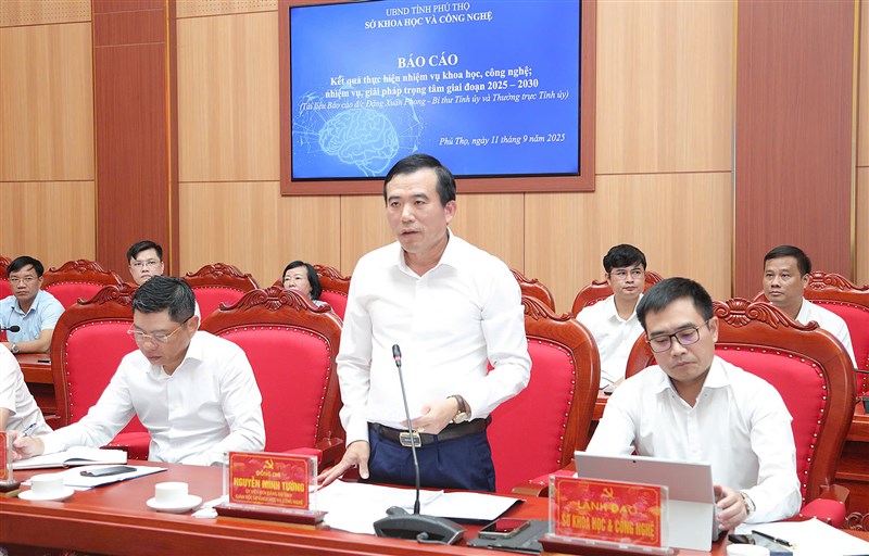 Thường trực Tỉnh ủy Phú Thọ làm việc với Đảng ủy Sở Khoa học và Công nghệ