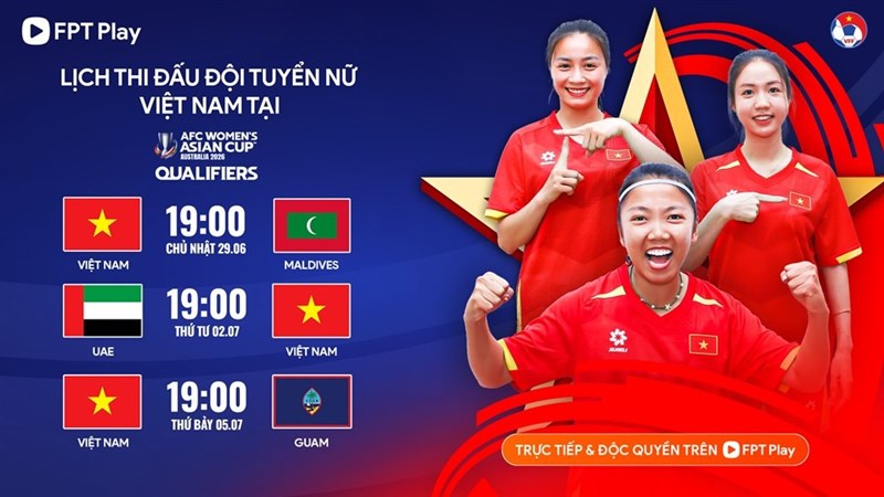 Lịch thi đấu vòng loại bóng đá nữ châu Á 2026 của ĐT Việt Nam mới nhất