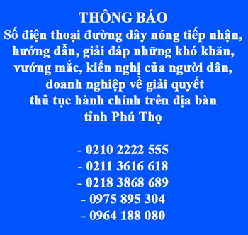Thông báo đường dây nóng
