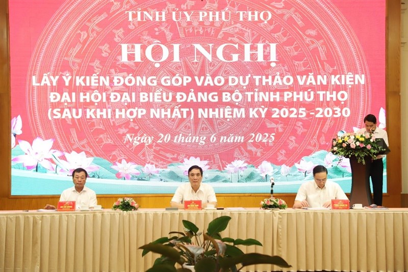 Hội nghị lấy ý kiến đóng góp vào dự thảo văn kiện Đại hội đại biểu Đảng bộ tỉnh Phú Thọ nhiệm kỳ 2025 - 2030
