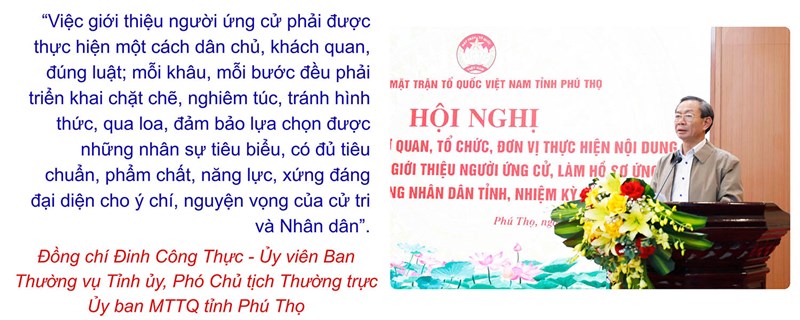 Phú Thọ khẩn trương, nghiêm túc triển khai công tác giới thiệu người ứng cử ĐBQH khóa XVI và đại biểu HĐND các cấp