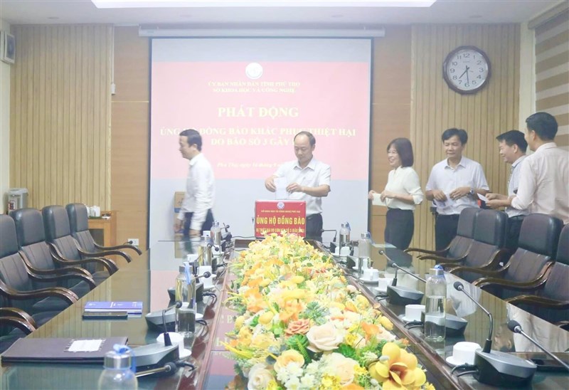 SỞ KHOA HỌC VÀ CÔNG NGHỆ TỈNH PHÚ THỌ ỦNG HỘ, HỖ TRỢ ĐỒNG BÀO KHẮC PHỤC THIỆT HẠI SAU CƠN BÃO SỐ 3