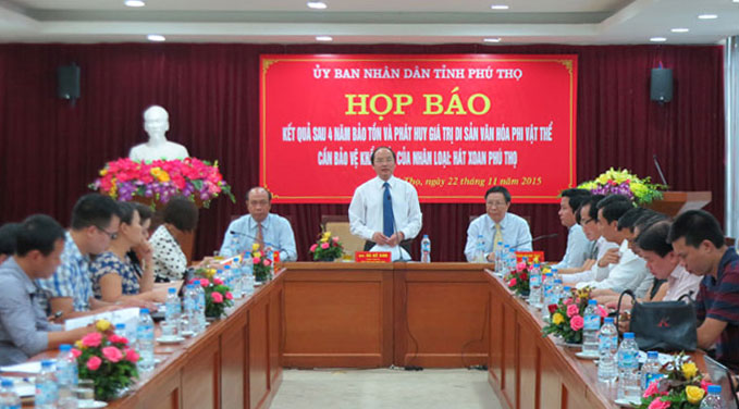 Họp báo thông tin về kết quả sau 4 năm bảo tồn và phát huy giá trị văn hóa phi vật thể cần bảo vệ khẩn cấp của nhân loại - Hát Xoan Phú Thọ